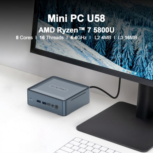 GXMO U58 Windows 11 Mini ordinateur avec processeur AMD Ryzen 7-5800U 8 cœurs, spécifications : 16 Go + 512 Go SG6401778-011